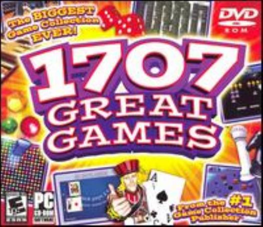 1707 Great Games PC DVD collection casual play puzzle board card arcade action!