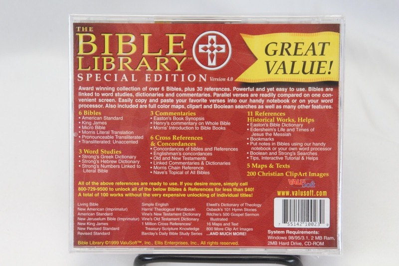 The Bible Library Special Edition 1999 ValuSoft Windows 95/98 NEW FACTORY SEALED gallery