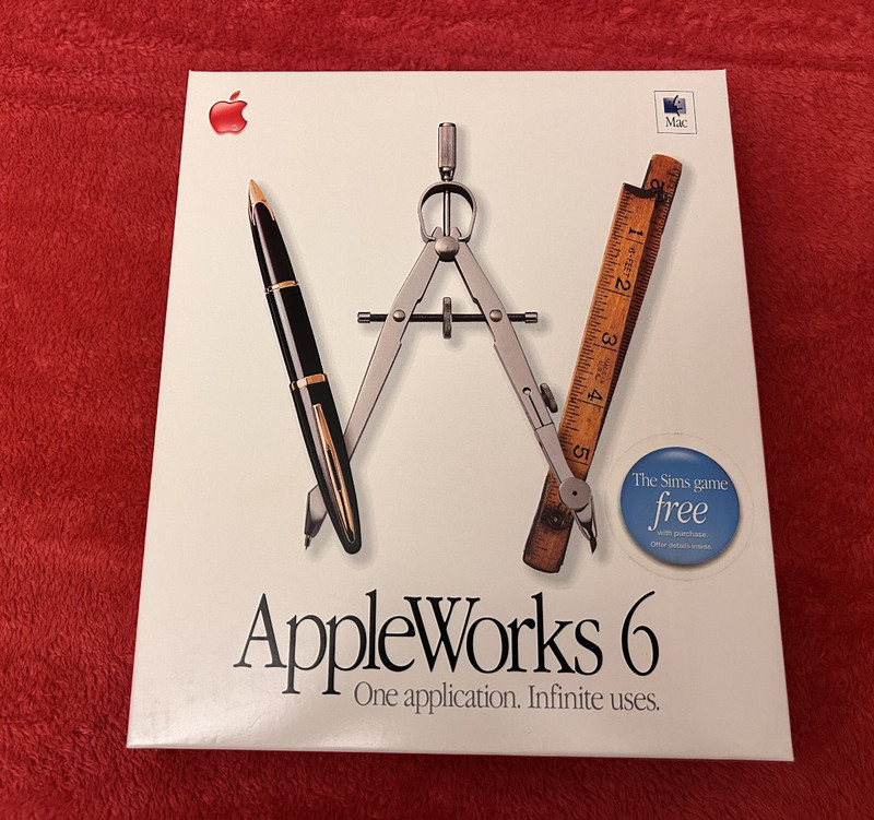 AppleWorks 6 for Mac OS X w/ original box, CD and guide books 2001