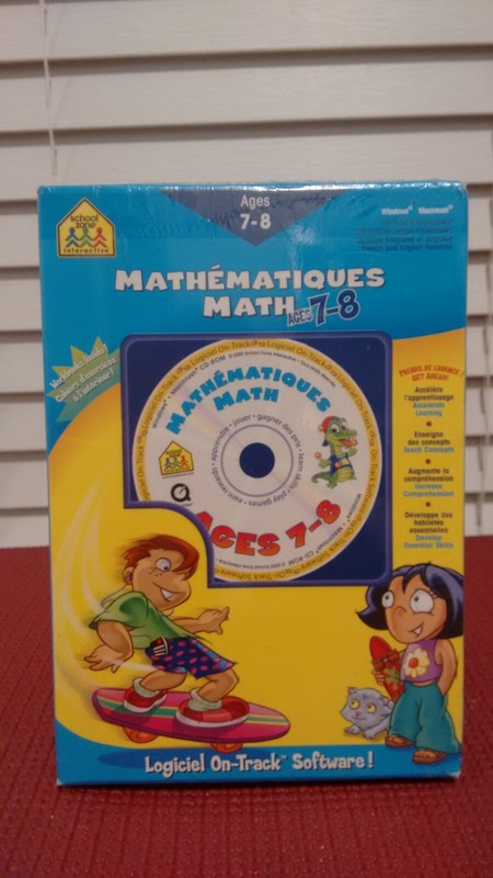 School Zone Interactive Math Ages 7-8 PC On Track Software Bilingual New