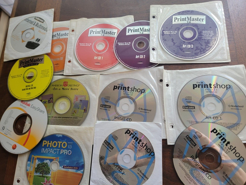 LOT OF 13 PrintMaster AND OTHERS Desktop Publishing Art Software CD Windows 7.0