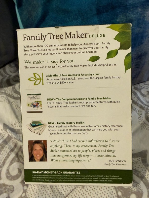 Family tree maker 11, installation disk with Companion Guide & Reference Library gallery