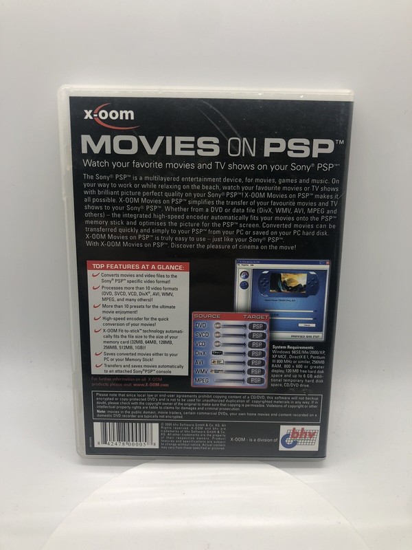 X-oom Movies On PlayStation PSP (Movies, Games, Music Transfer) RARE!! gallery
