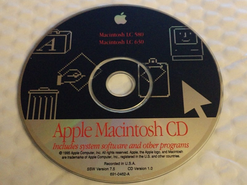 Vintage 1995 Macintosh System Software Install CD Disc 691-0462-A LC 580 LC 630 gallery