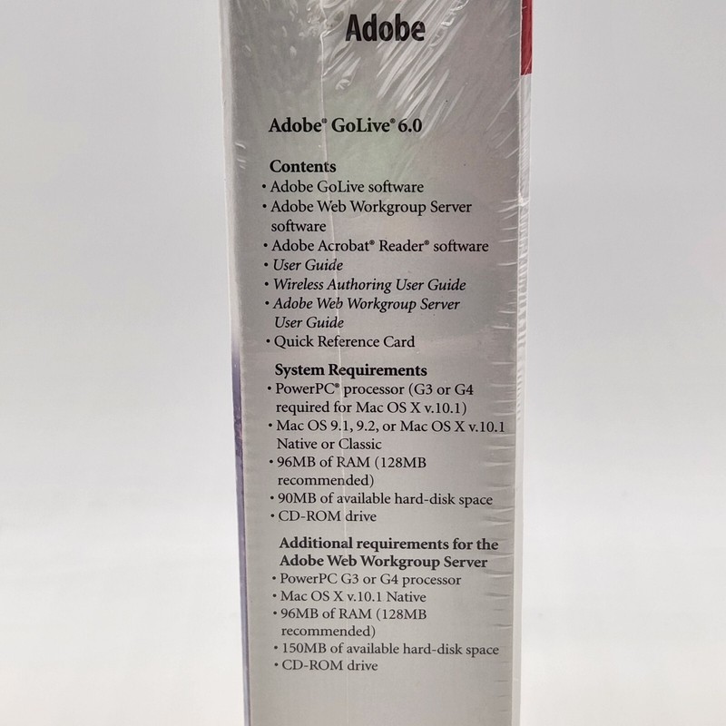Adobe GoLive6.0 Upgrade Macintosh Mac Big Box Vintage Software Sealed gallery