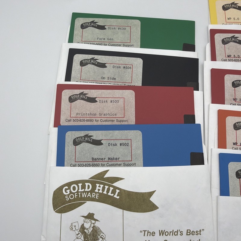 Gold Hill Software 5.25" DOS Disk Lot Banner Maker Printshop WP5 Clipart GEM gallery