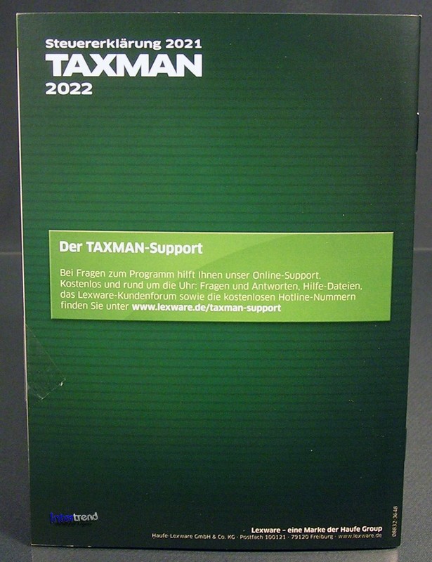 Lexware Taxman 2022 Full Version Box + DVD Tax Year 2021 + Tax Manual NEW gallery