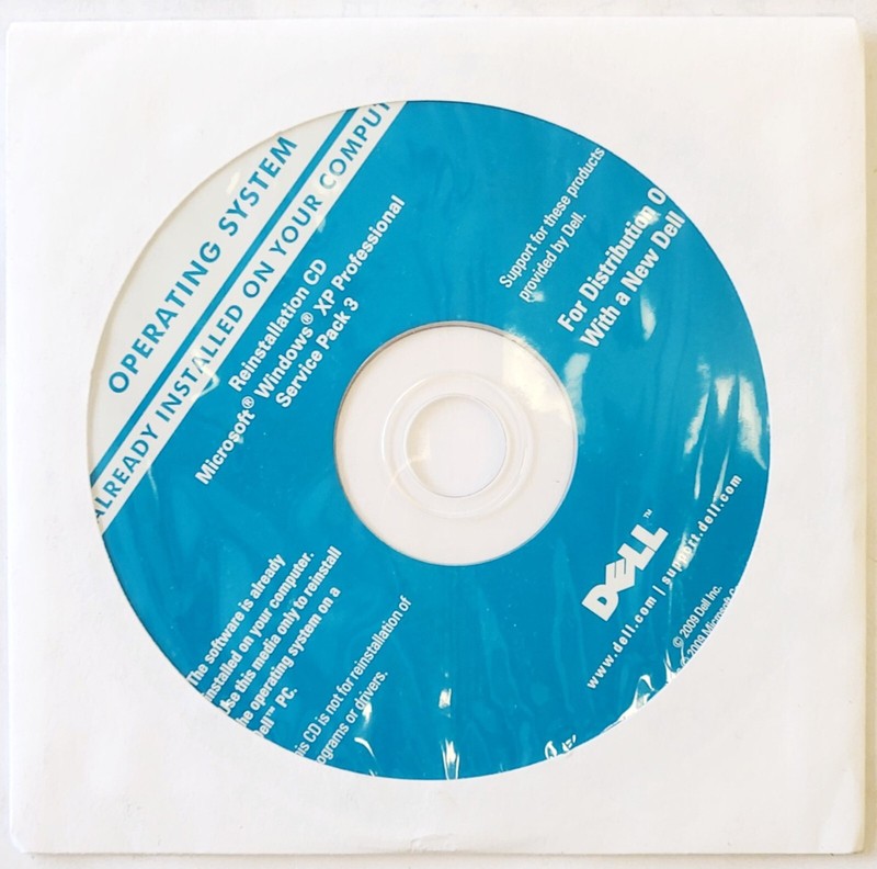 DELL-MICROSOFT WINDOWS XP PROFESSIONAL SERVICE PACK 3 REINSTALLATION DISCS (2PC)