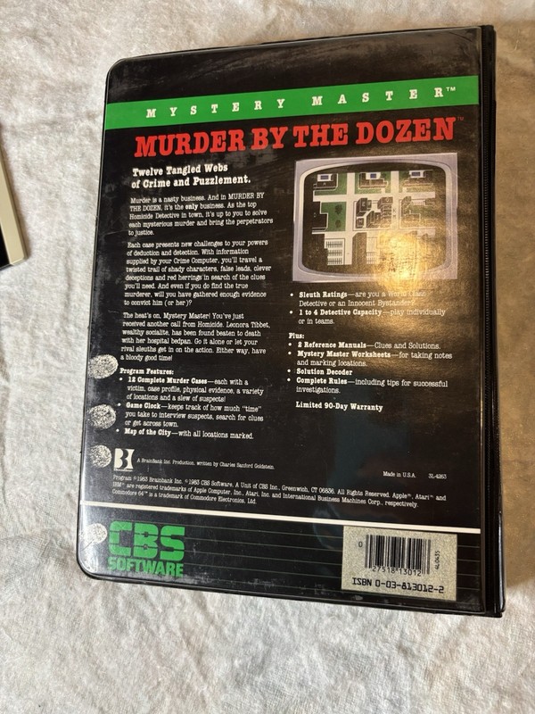 Mystery Master Murder by the Dozen Apple • CBS Software 1983 Floppy gallery