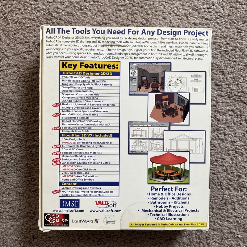 Turbocad designer 2D/3D Version 8 Big Box Brand New Sealed gallery