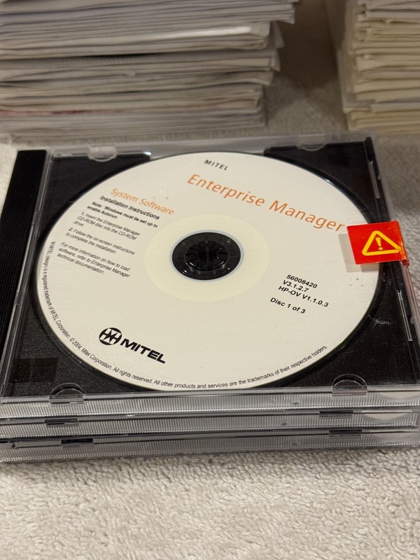 Mitel Enterprise Manager System Software – 3 Discs ONLY IN VERY GOOD CONDITION!!