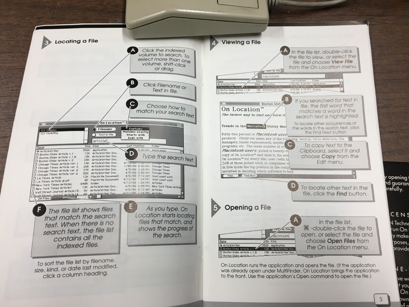 Vintage Macintosh software : ON LOCATION - Manual and Software gallery