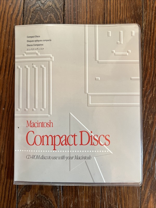 Vintage 1990’s Apple Macintosh Compact Discs Vinyl CD Gray Case w/ 10 Discs