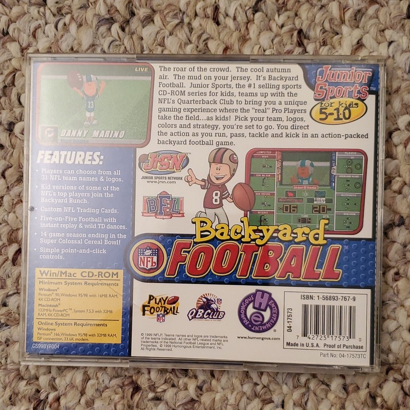 Humongous Entertainment Backyard Football Junior Sports CD-ROM Win/Mac Ages 5-10 gallery