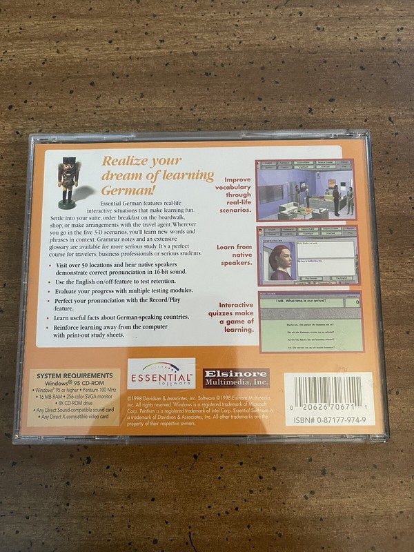 Learn German Language PC CD Rom Windows 95 Elsinore NOT Rosetta Stone Duolingo gallery