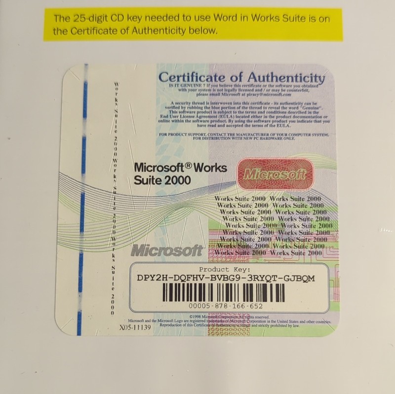 Microsoft Works Suite 2000 Office Software Suite for Windows CD Collectible gallery