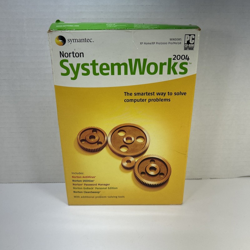 Norton SystemWorks 2004 Vintage Software CD and Manual (open box)
