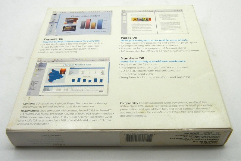 iWork '08 Includes Keynote'08,Pages'08, Numbers'08 MA79Z0 / Complete gallery