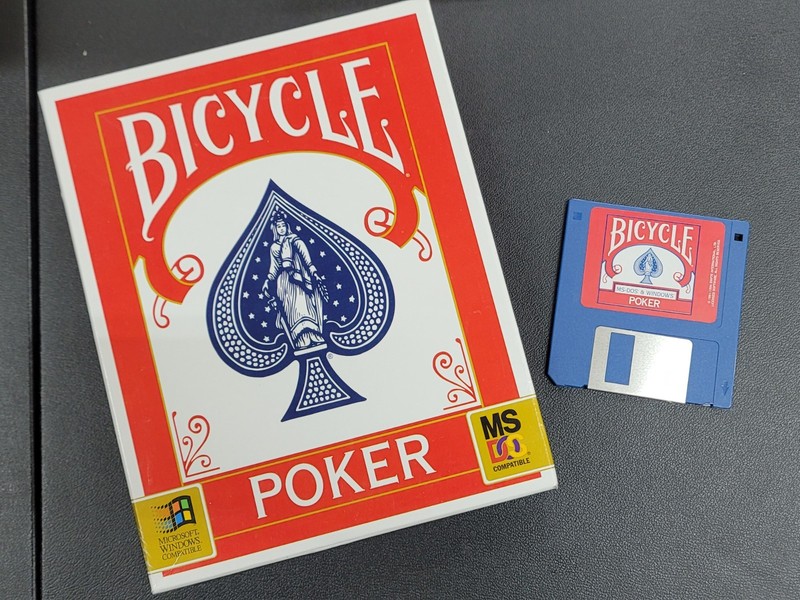 Vintage Bicycle Poker (Big Box 3.5 Floppy Disc PC) Microsoft Windows Compatible