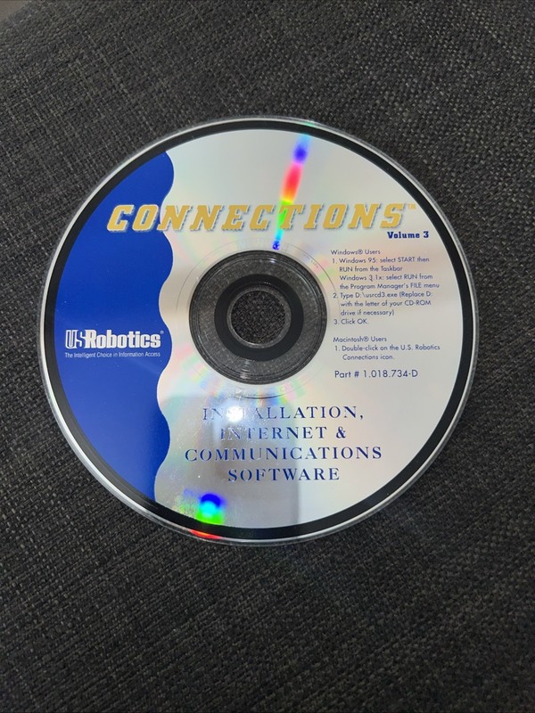 USRobotics Connections Volume 3 Installation, Internet & Communications CD-ROM