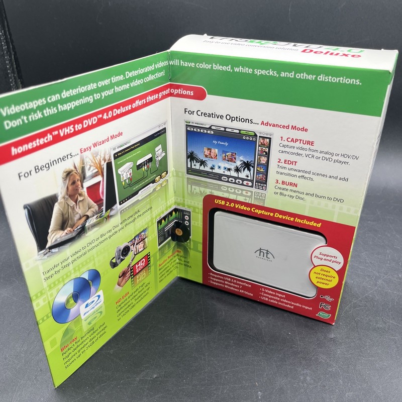 New _ Honestech VHS to DVD 4.0 Deluxe LP & Cassette to CD & WMA file converter gallery