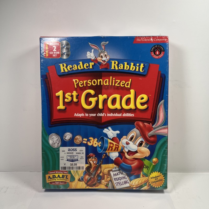 Reader Rabbit Deluxe 2 Cd Personalized 1st Grade Reading Spelling Math Sealed