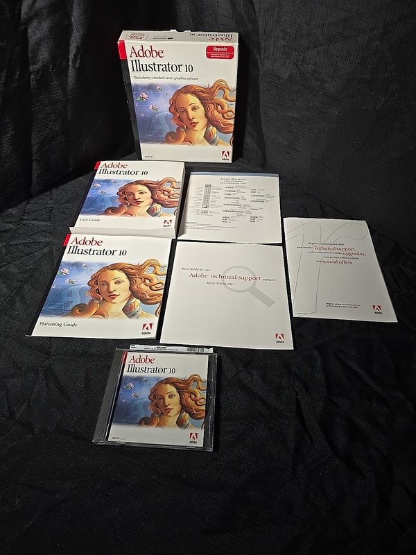 Adobe Illustrator 10 CD UPGRADE ONLY for Windows w/ Serial Number User Guide Box