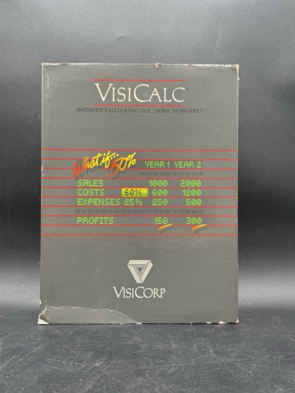 Vintage VisiCalc Atari 800 32K Software Program Disk Manual Complete VisiCorp