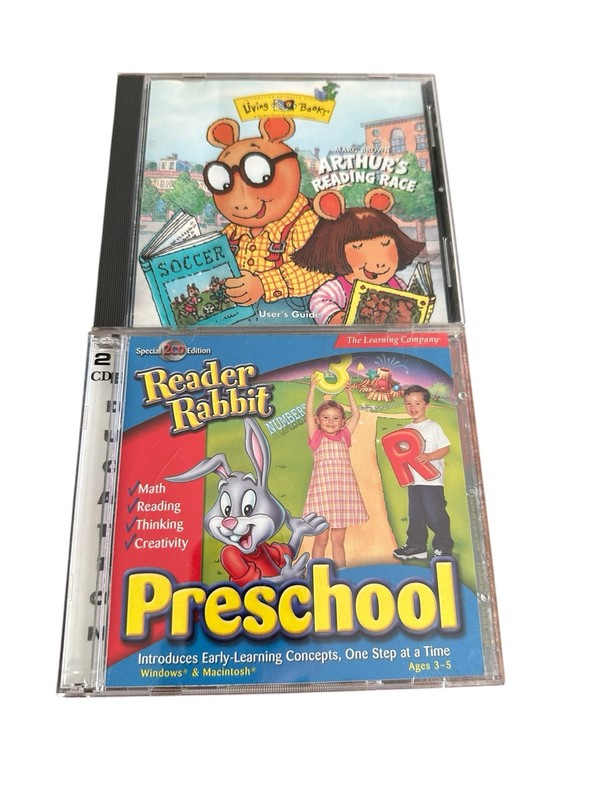 Educational CD’s – Arthur’s Reading Race & Reader Rabbit Preschool 3 CD’s Total
