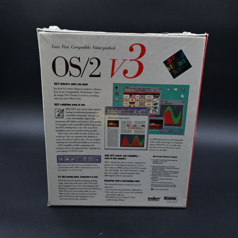 IBM OS/2 Warp Version 3 with BonusPak 3.5" Floppy Disks New Sealed gallery