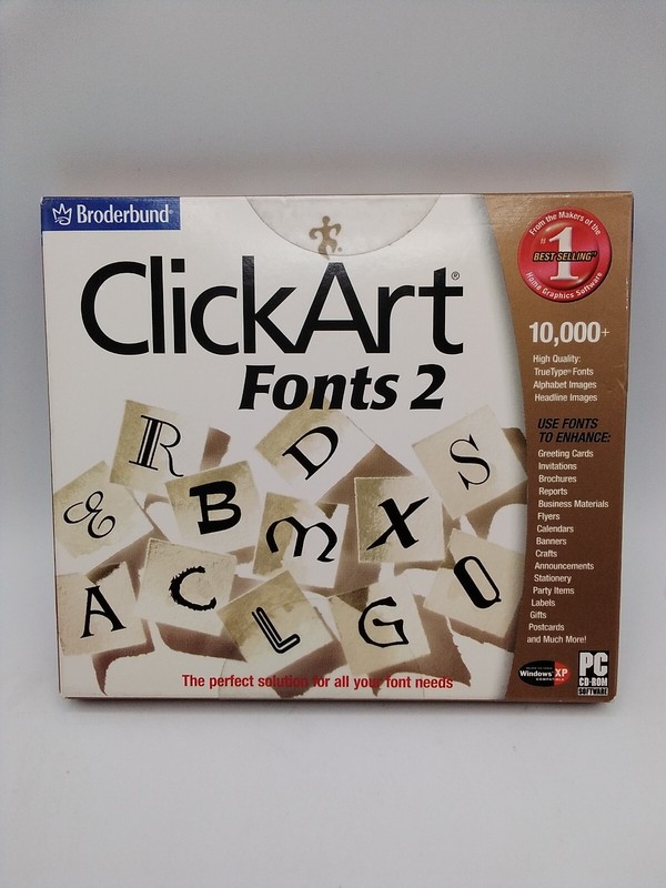 CLICKART FONTS 2 PC CD-ROM SOFTWARE For Windows 98/Me or Windows NT4 Used