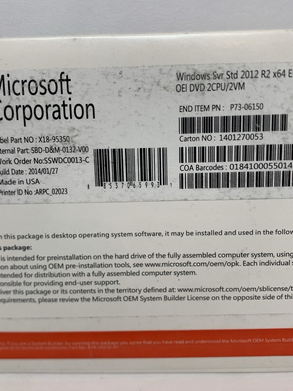 Microsoft Windows Svr Std 2012 R2 x64 English 1pk ~ New & Sealed gallery
