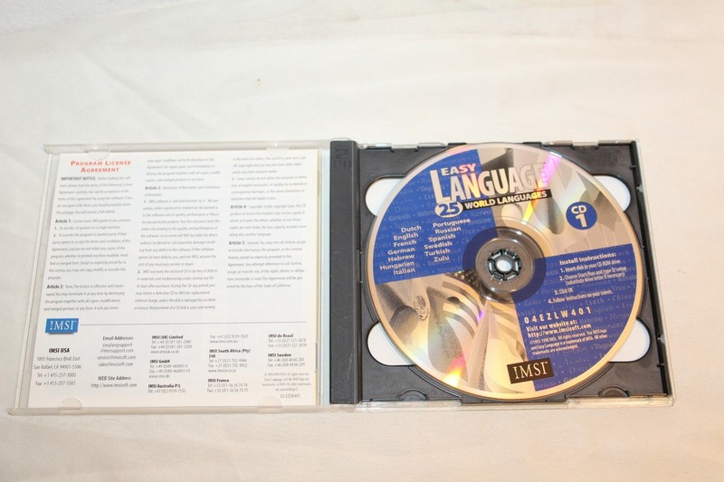 Easy Language 25 World Languages CD ROM Windows 95 French German Greek Russian +