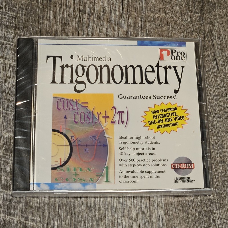Trigonometry Pro One Multimedia Interactive CD-ROM 1995 New