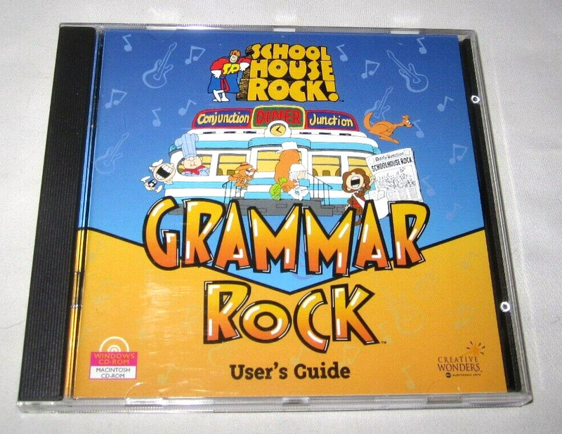 School House Rock Grammar Rock Educational 1995 Windows/Mac RARE REGISTRATION NM