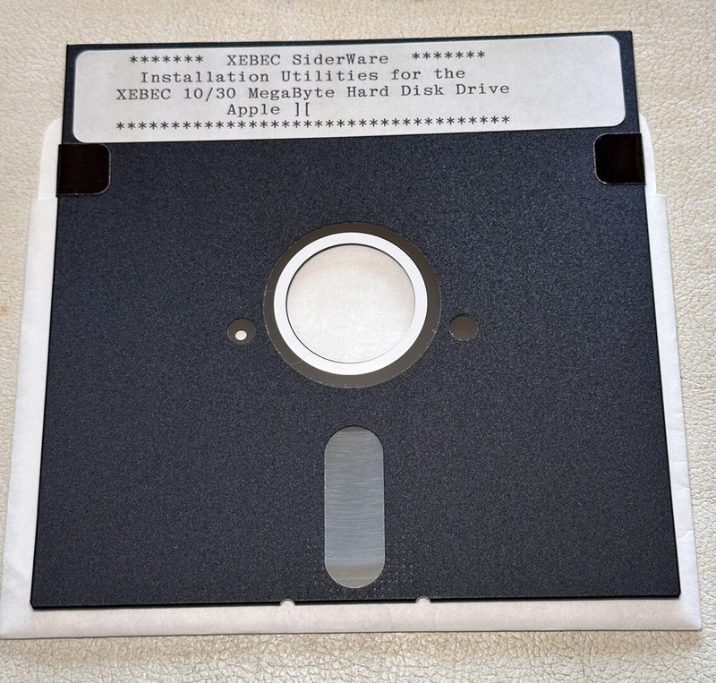 Siderware Utilities For Sider 10/30 Megabyte HDD DOS 3.3 Apple II 5.25” Floppy