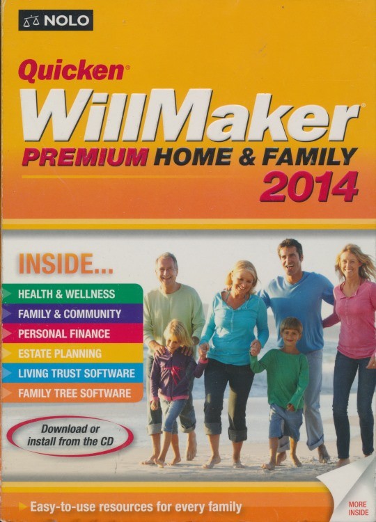 WillMaker & Living Trust Maker 2014 Premium Home & Family w/ Manual PC CD SEALED
