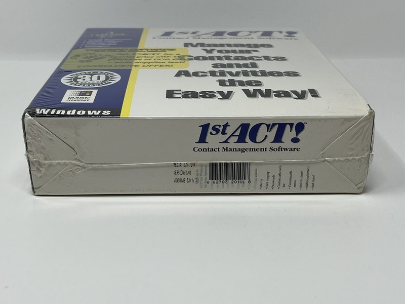 1st ACT! Contact Management Software for Windows 1992 Vintage New Sealed gallery