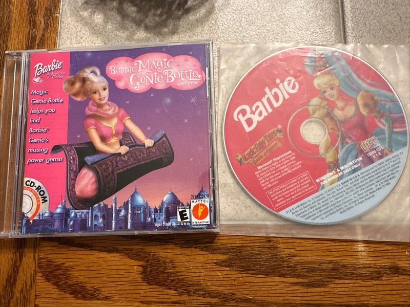 Barbie Magic Genie Bottle CD-ROM PC CD find missing power gems adventure game!