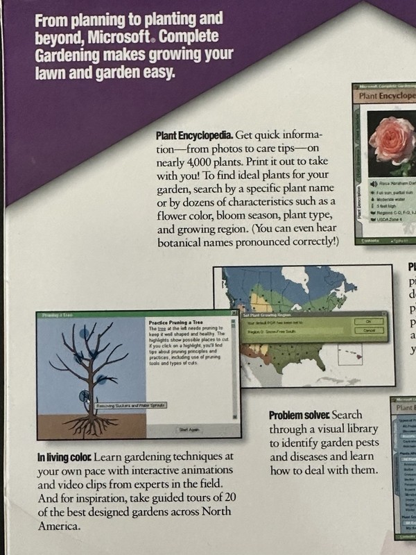 Microsoft Complete Gardening Windows 95 CD-ROM 1996 Vintage PC Software gallery