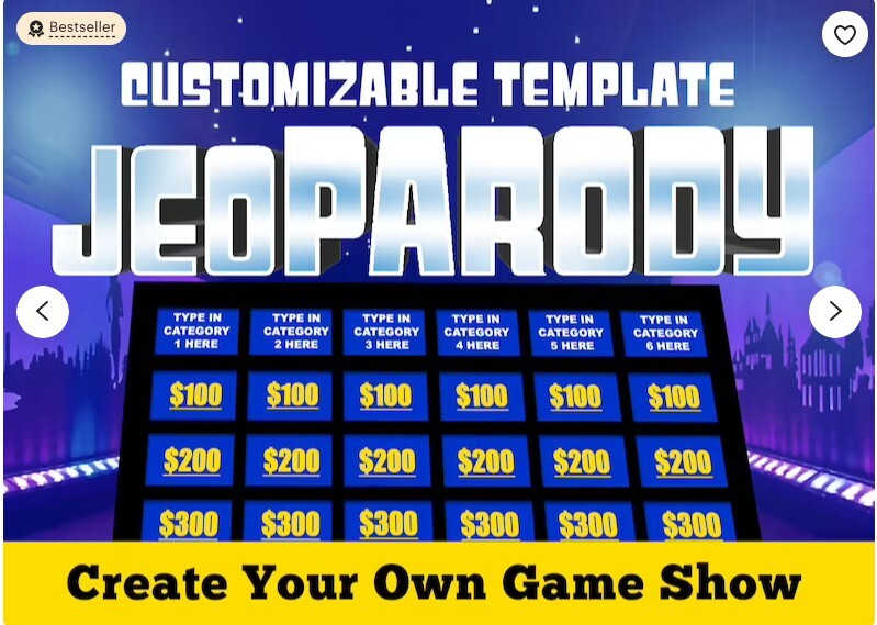 Virtual Party Game – Customizable JeoParody Powerpoint Template- PC Mac and iPad