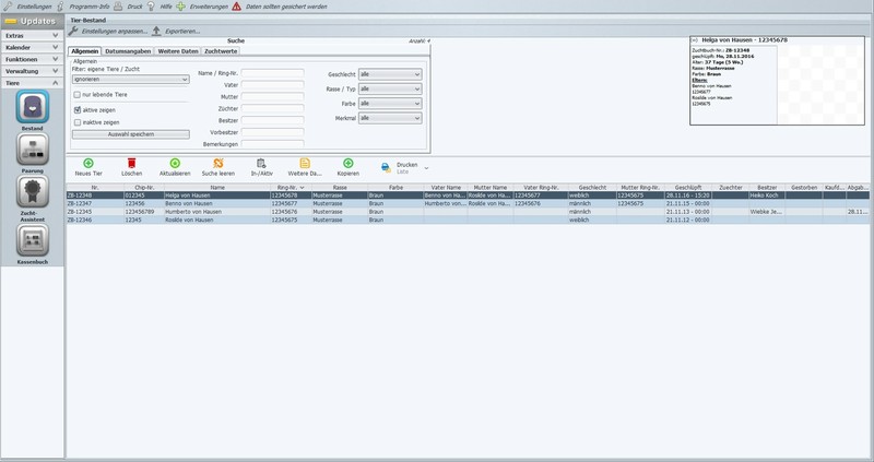 Brieftauben,Rassetauben,Tauben züchten,Zuchtprogramm,Züchter Software Programm gallery