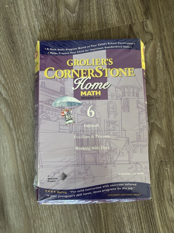 Groliers Cornerstone Home Math Grades 5-6 Vol 6 Decimals & Fractions New Sealed
