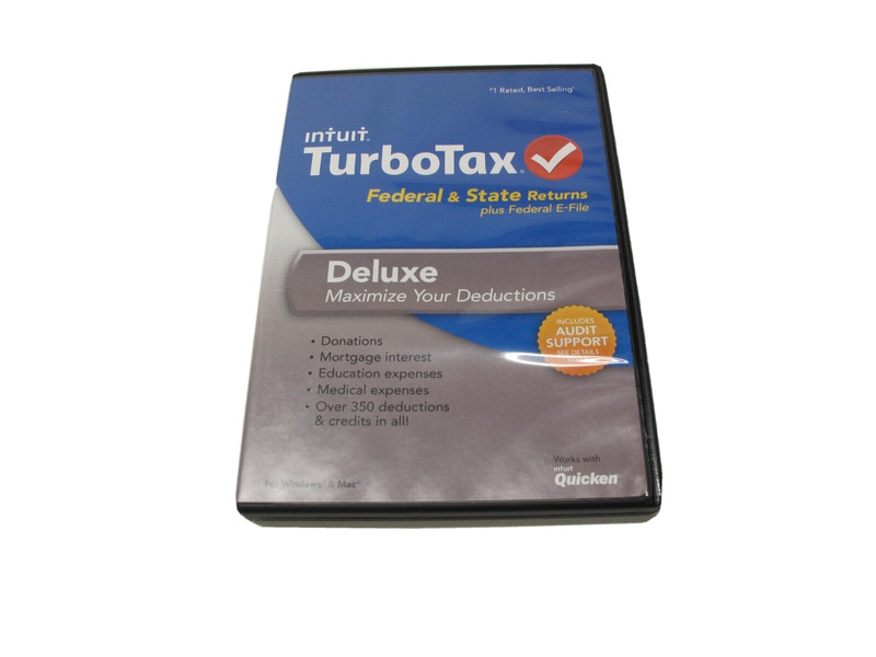 Intuit Turbotax Deluxe 2013 Federal Returns Plus E-File Turbo Tax PC/MAC