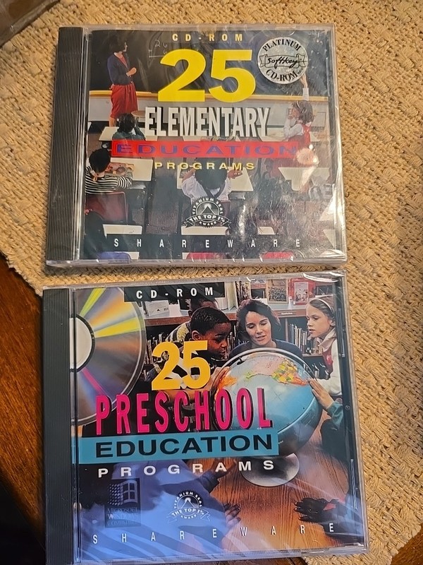 Lot Of 2 25 ELEMENTARTY EDUCATION PROGRAMS SHAREWARE CD ROM NEW/Sealed