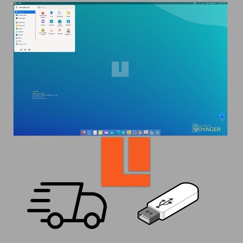 Voyager 25.04 LTS Linux LIVE or Install Bootable USB Flash Drive Voyager 64bit