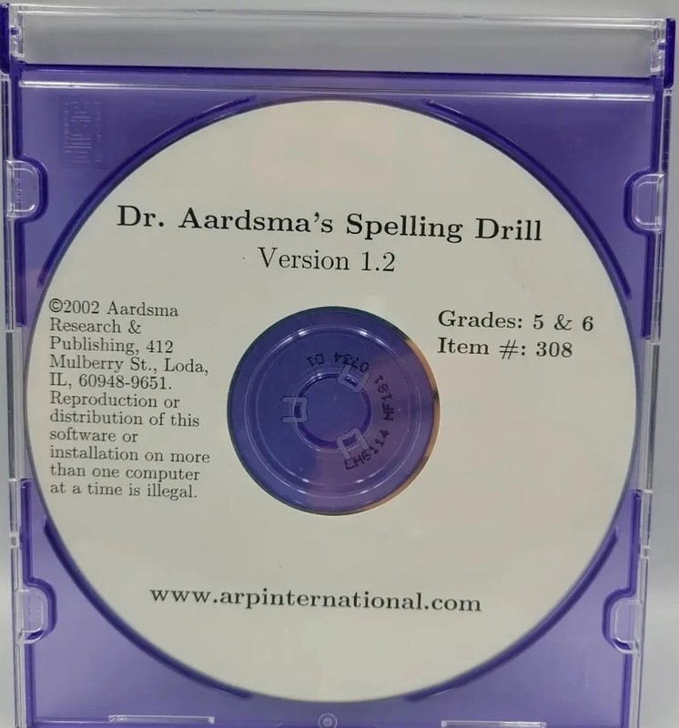 DR.AARDSMA'S SPELLING DRILL CD ROM GRADES 5 and 6