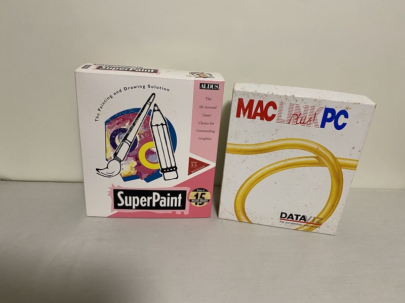Aldus SuperPaint Version 3.5 for Macintosh 3.5″ 1992 & MacLinkPC Plus DataViz