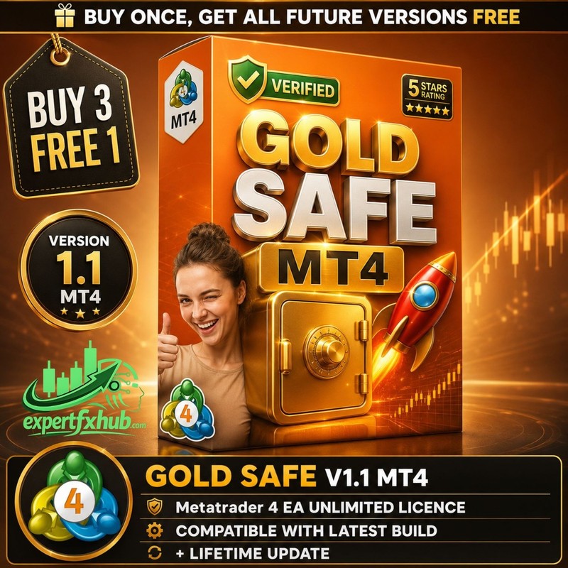 v1.1 Gold Safe EA Metatrader MT4 MQL4 Gold Bot Trading Prop Firm Ready