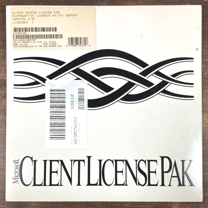 Microsoft Client License Pak Only No Media Windows NT Server Version 3.51 Sealed